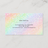 レインボーフェイクグリッター爪、 ネイルとスキンケア文字 名刺 (裏面)