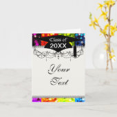 レインボーフェイクスパークルグリッター卒業 カード (黄色い花)