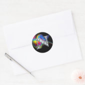 レインボーフェイクスワールきらきら光るハートの「N」ダイヤモンド ラウンドシール (封筒)