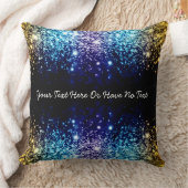 レインボーフェイクパープルブルー金ゴールドグリッタードリップ クッション (ブランケット)