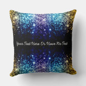 レインボーフェイクパープルブルー金ゴールドグリッタードリップ クッション (裏面)