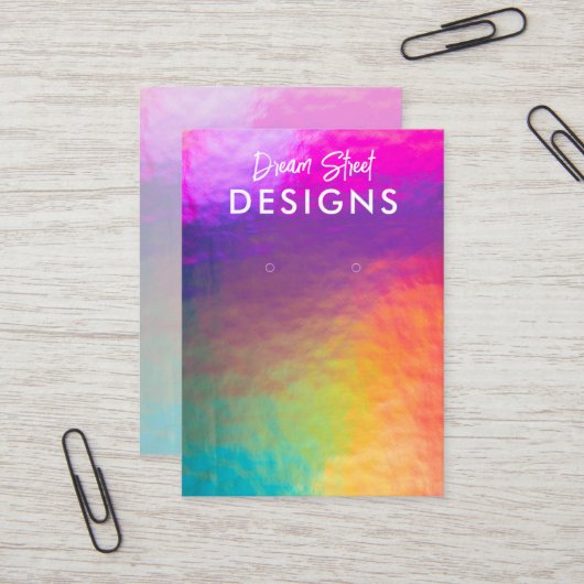 レインボーフェイクホロイヤリングディスプレイカード 名刺 (正面/裏面インサイチュ)