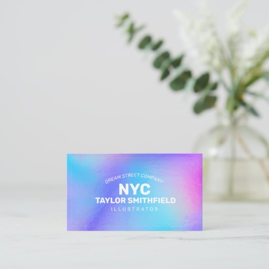 レインボーフェイクホログラフィック名刺 名刺 (スタンド正面)
