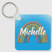 レインボーフェイク素朴紙 キーホルダー (正面)