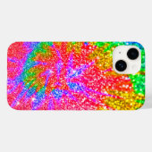 レインボーフェイク絞り染めグリッター旋回パターン Case-Mate iPhoneケース (裏面 (横))