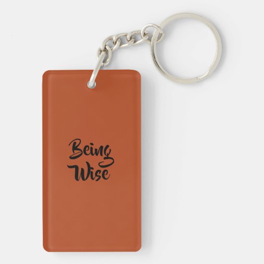 レインボーフェザー付き水彩幻想的フクロウ キーホルダー (裏面)