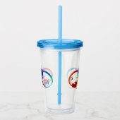 レインボーフェザー付き無限記号 アクリルタンブラー (右)