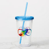 レインボーフェザー付き無限記号 アクリルタンブラー (裏面)