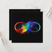 レインボーフェザー付き無限記号 カード (正面/裏面インサイチュ)