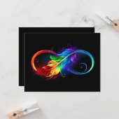レインボーフェザー付き無限記号 カード (正面/裏面インサイチュ)