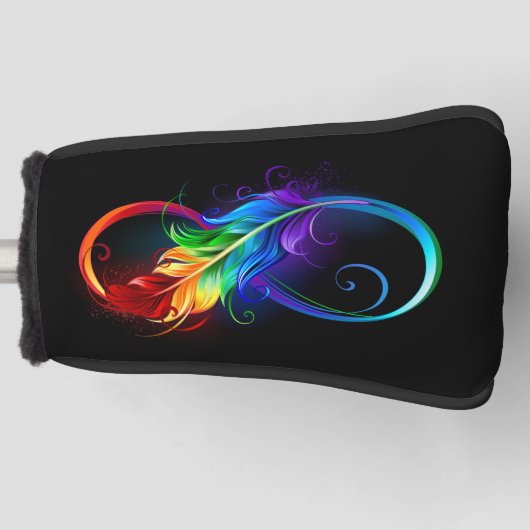 レインボーフェザー付き無限記号 ゴルフヘッドカバー (正面)