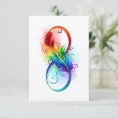 レインボーフェザー付き無限記号 サンキューカード (スタンド正面)