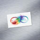 レインボーフェザー付き無限記号 マグネット名刺 (インサイチュ)