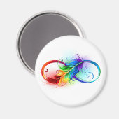 レインボーフェザー付き無限記号 マグネット (正面/裏面)