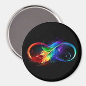 レインボーフェザー付き無限記号 マグネット (正面/裏面)