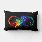レインボーフェザー付き無限記号 ランバークッション (裏面)