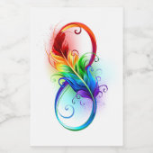 レインボーフェザー付き無限記号 ワインラベル (シングルラベル)