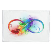 レインボーフェザー付き無限記号 枕カバー (裏面-左)