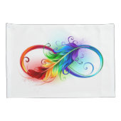 レインボーフェザー付き無限記号 枕カバー (裏面-右)