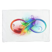 レインボーフェザー付き無限記号 枕カバー (正面右)