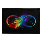 レインボーフェザー付き無限記号 枕カバー (裏面)