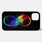 レインボーフェザー付き無限記号 Case-Mate iPhoneケース (裏面 (横))