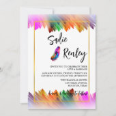 レインボーフェザー結婚式招待状 招待状 (正面)