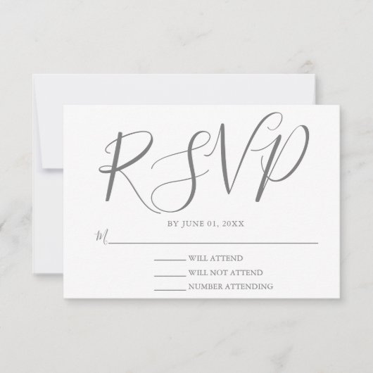 レインボーフェシンプルードタイポグラフィシックゲイ結婚ズ 出欠カード (正面)