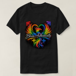 レインボーフェニックスハート "本当の自分らしく輝け" プライド Tシャツ