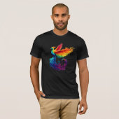 レインボーフェニックスライジングとプライドLGBTQバード Tシャツ (正面フル)