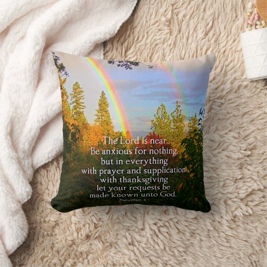レインボーフォレストクリスチャン聖なる書物、 経典聖句 クッション (ブランケット)