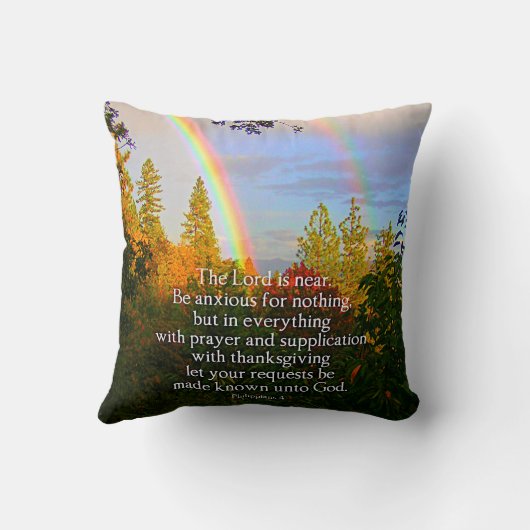 レインボーフォレストクリスチャン聖なる書物、 経典聖句 クッション (裏面)