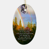 レインボーフォレストクリスチャン聖なる書物、 経典聖句 セラミックオーナメント (右)