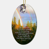 レインボーフォレストクリスチャン聖なる書物、 経典聖句 セラミックオーナメント (左)