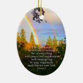 レインボーフォレストクリスチャン聖なる書物、 経典聖句 セラミックオーナメント (裏面)