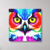 レインボーフクロウの引き伸ばしキャンバス キャンバスプリント (正面)