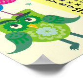 レインボーフクロウ乗算テーブルおもしろい ポスター (角)