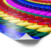 レインボーフラクタルアート旋回パターン フォトプリント            (角)