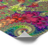 レインボーフラクタルスワール ポスター (角)