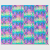 レインボーフラクタルタイ – 染めスノーフレークメリークリスマス ラッピングペーパー (フラット)