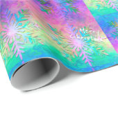 レインボーフラクタルタイ – 染めスノーフレークメリークリスマス ラッピングペーパー (ロールコーナー)