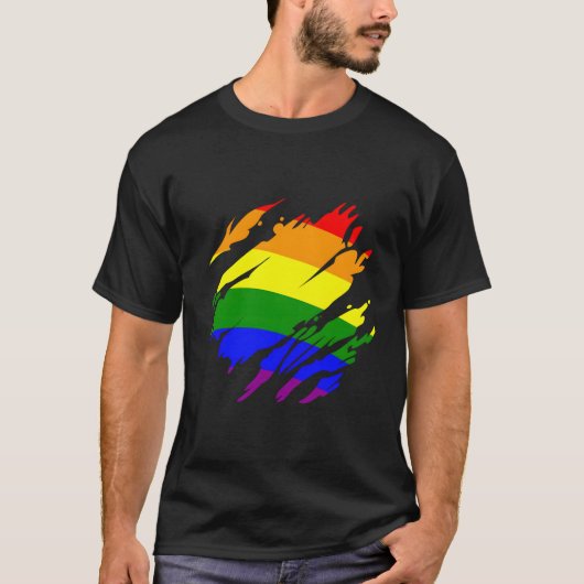 レインボーフラグプライド Tシャツ (正面)