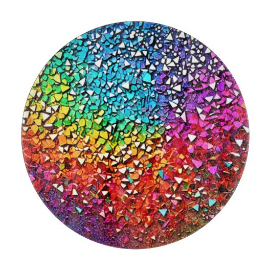 レインボーフラグメントモザイク カッティングボード (正面)
