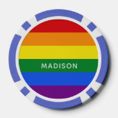 レインボーフラグ名前をカスタムするトランプのポーカーチップ ポーカーチップ (裏面)