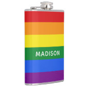 レインボーフラグ名前をカスタムするフラスコ フラスク (右)