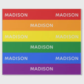 レインボーフラグ名前をカスタムするラッピング紙 ラッピングペーパー (フラット)