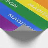 レインボーフラグ名前をカスタムするラッピング紙 ラッピングペーパー (角)