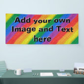 レインボーフラグ編み物ストライプのシームレスパターン 横断幕 (トレードショー)