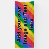 レインボーフラグ編み物ストライプのシームレスパターン 横断幕 (縦)