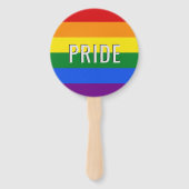 レインボーフラッグカスタム文字ファンセット ハンドファン (正面)